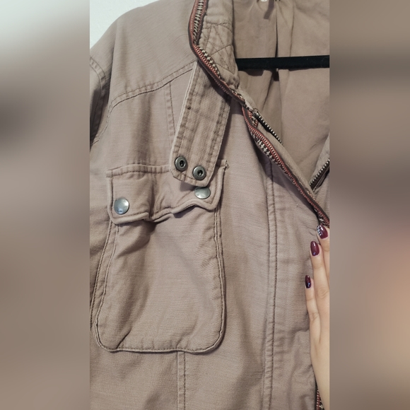 Free people, Flight line bomber light pink/ mauve jacket, size S - Picture 8 of 9